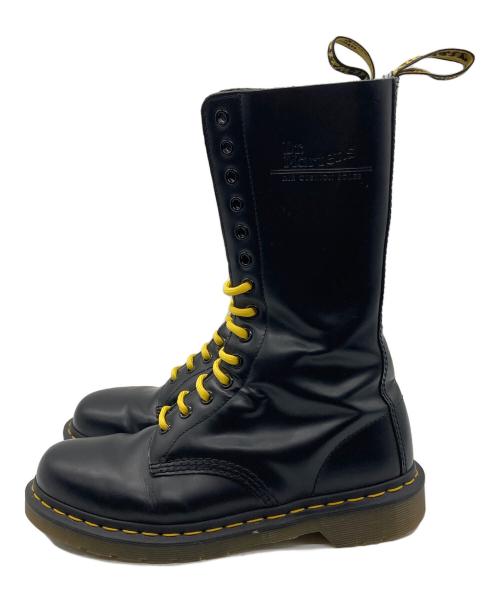 Dr.Martens（ドクターマーチン）Dr.Martens (ドクターマーチン) 10ホールブーツ ブラック×イエロー サイズ:39の古着・服飾アイテム