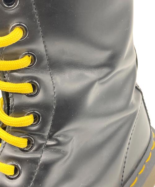 Dr.Martens（ドクターマーチン）Dr.Martens (ドクターマーチン) 10ホールブーツ ブラック×イエロー サイズ:39の古着・服飾アイテム