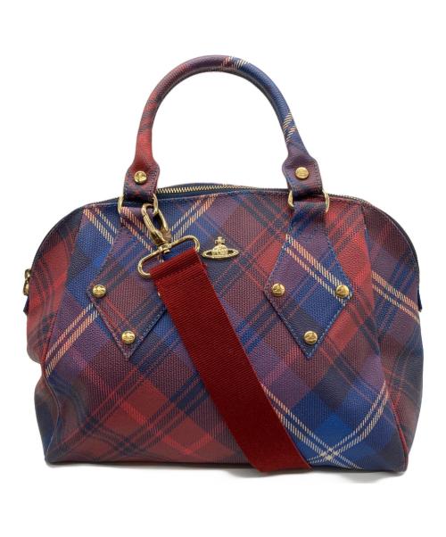 Vivienne Westwood（ヴィヴィアンウエストウッド）Vivienne Westwood (ヴィヴィアンウエストウッド) 2WAYショルダーバッグ レッド×ネイビーの古着・服飾アイテム