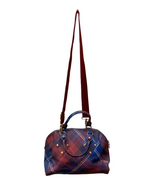 Vivienne Westwood（ヴィヴィアンウエストウッド）Vivienne Westwood (ヴィヴィアンウエストウッド) 2WAYショルダーバッグ レッド×ネイビーの古着・服飾アイテム