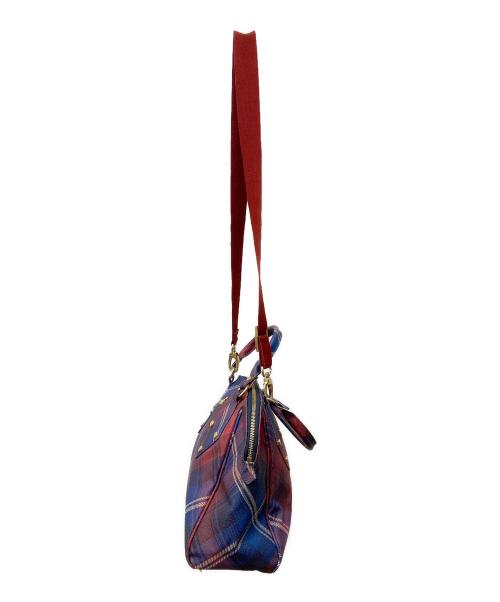 Vivienne Westwood（ヴィヴィアンウエストウッド）Vivienne Westwood (ヴィヴィアンウエストウッド) 2WAYショルダーバッグ レッド×ネイビーの古着・服飾アイテム