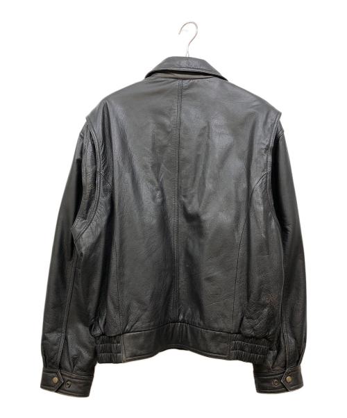 london fog（ロンドンフォグ）LONDON FOG (ロンドンフォグ) キルティングレザージャケット ブラック サイズ:Lの古着・服飾アイテム