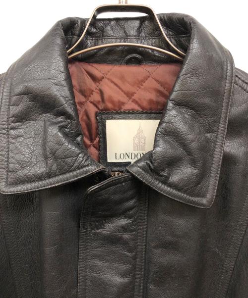london fog（ロンドンフォグ）LONDON FOG (ロンドンフォグ) キルティングレザージャケット ブラック サイズ:Lの古着・服飾アイテム