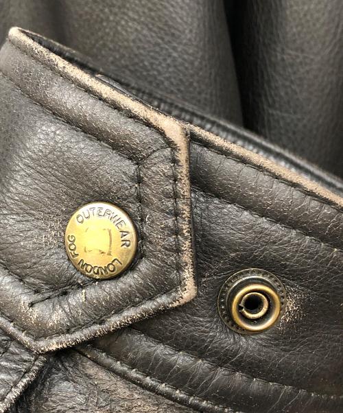 london fog（ロンドンフォグ）LONDON FOG (ロンドンフォグ) キルティングレザージャケット ブラック サイズ:Lの古着・服飾アイテム