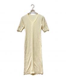 JENNE（ジェンヌ）の古着「フロントケーブルニット タイトワンピース」｜アイボリー