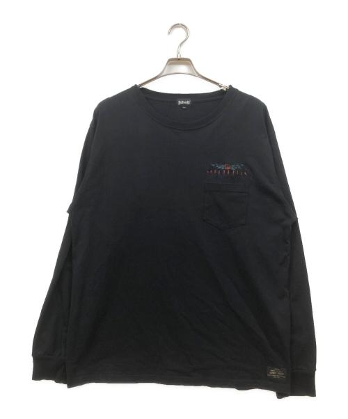 Schott（ショット）Schott (ショット) エンブロイダリー L/S TEE ブラック サイズ:2XLの古着・服飾アイテム