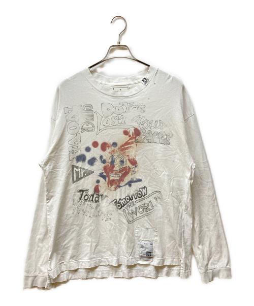 Maison MIHARA YASUHIRO（メゾン ミハラ ヤスヒロ）Maison MIHARA YASUHIRO (メゾン ミハラ ヤスヒロ) 23AW DISTRESSED L/S T-SHIRT ホワイト サイズ:４６の古着・服飾アイテム