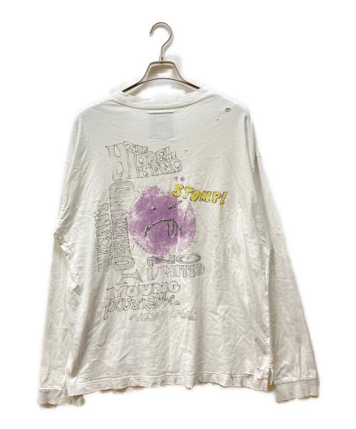 Maison MIHARA YASUHIRO（メゾン ミハラ ヤスヒロ）Maison MIHARA YASUHIRO (メゾン ミハラ ヤスヒロ) 23AW DISTRESSED L/S T-SHIRT ホワイト サイズ:４６の古着・服飾アイテム