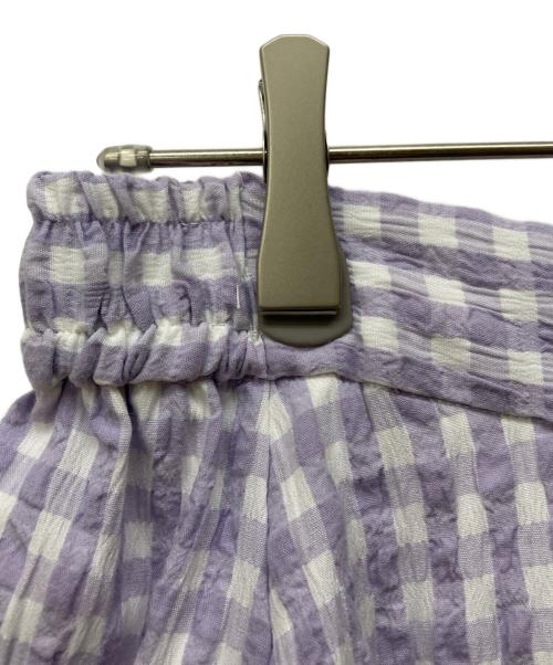 LILLIAN CARAT（リリアンカラット）LILLIAN CARAT (リリアンカラット) ギンガムチェックフレアスカート パープル サイズ:２の古着・服飾アイテム