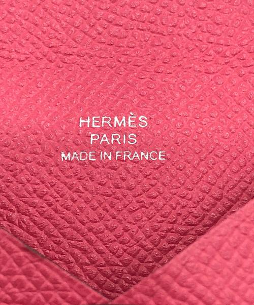 HERMES（エルメス）HERMES (エルメス) Calvi カードケース ピンクの古着・服飾アイテム