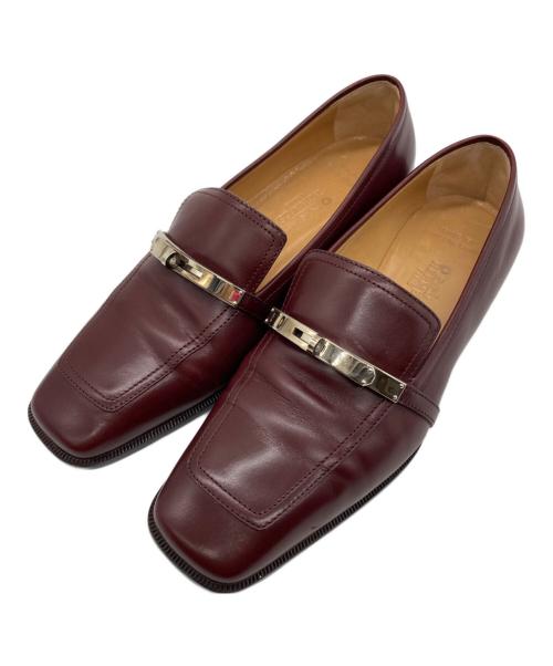HERMES（エルメス）HERMES (エルメス) スクエアトゥ ケリーローファー レッド サイズ:36の古着・服飾アイテム