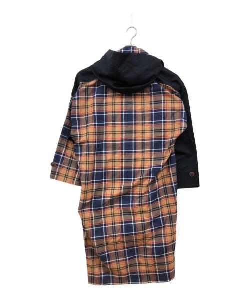 Vivienne Westwood RED LABEL（ヴィヴィアンウエストウッドレッドレーベル）Vivienne Westwood RED LABEL (ヴィヴィアンウエストウッドレッドレーベル) ブロッキングアシンメトリーコート ブラック×ブラウン サイズ:SIZE 00の古着・服飾アイテム