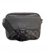 COACHコーチ）の古着「ハドソン クロスボディ シグネチャー キャンバス」｜ブラック×グレー