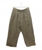NEATニート）の古着「2タック ワイドコットントラウザー」｜オリーブ