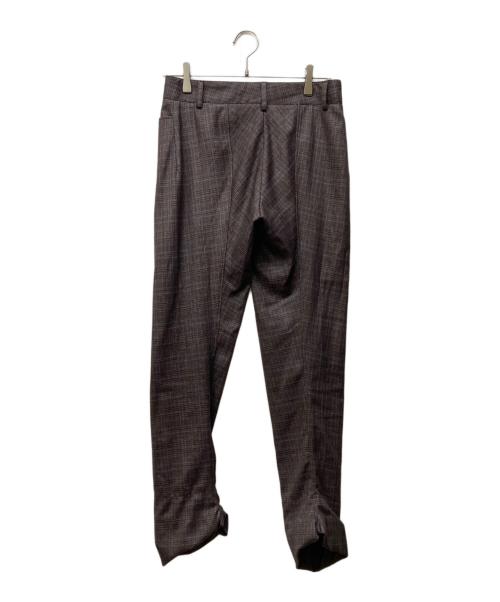 Vivienne Westwood ANGLOMANIA（ヴィヴィアンウエストウッドアングロマニア）VIVIENNE WESTWOOD ANGLOMANIA (ヴィヴィアンウエストウッドアングロマニア) 裾変形チェックパンツ ブラウン サイズ:42の古着・服飾アイテム