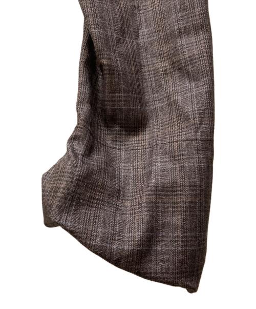Vivienne Westwood ANGLOMANIA（ヴィヴィアンウエストウッドアングロマニア）VIVIENNE WESTWOOD ANGLOMANIA (ヴィヴィアンウエストウッドアングロマニア) 裾変形チェックパンツ ブラウン サイズ:42の古着・服飾アイテム