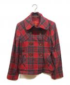 Vivienne Westwood RED LABELヴィヴィアンウエストウッドレッドレーベル）の古着「チェックショートトレンチコート」｜レッド