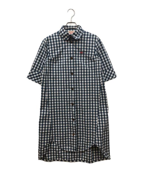 Vivienne Westwood RED LABEL（ヴィヴィアンウエストウッドレッドレーベル）Vivienne Westwood RED LABEL (ヴィヴィアンウエストウッドレッドレーベル) CHOICE ギンガムチェックシャツワンピース ネイビー サイズ:2の古着・服飾アイテム
