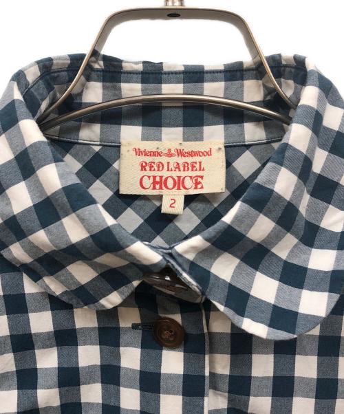 Vivienne Westwood RED LABEL（ヴィヴィアンウエストウッドレッドレーベル）Vivienne Westwood RED LABEL (ヴィヴィアンウエストウッドレッドレーベル) CHOICE ギンガムチェックシャツワンピース ネイビー サイズ:2の古着・服飾アイテム