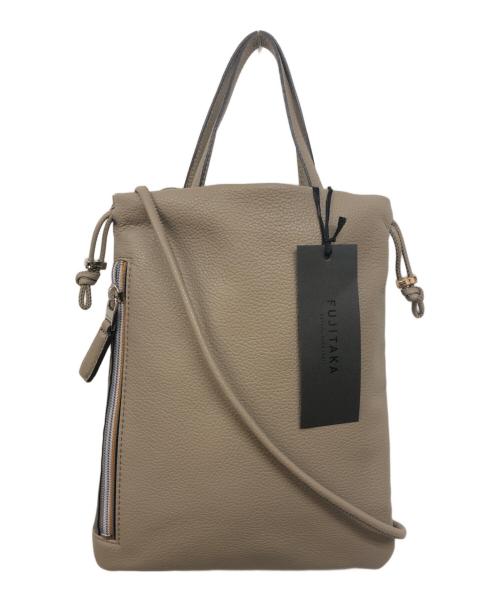 FUJITAKA（フジタカ）FUJITAKA (フジタカ) FINO 2WAY レザー巾着ミニバッグ ブラウン 未使用品の古着・服飾アイテム