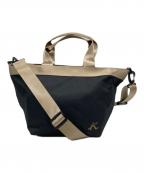 KITAMURAキタムラ）の古着「弱撥水のポリエステル生地 2WAYバッグ」｜ブラック×ゴールド