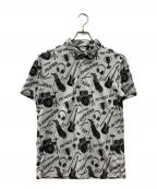 St ANDREWSセントアンドリュース）の古着「ミュージック柄ジャガード半袖シャツ」｜グレー