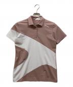 TaylorMadeテーラーメイド）の古着「メタルT ストレッチポロシャツ」｜ピンク×ホワイト