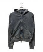 ornar afridiオマールアフリディ）の古着「SHABBY FULL ZIPPED HOODIE -SHAGRE-」｜グレー