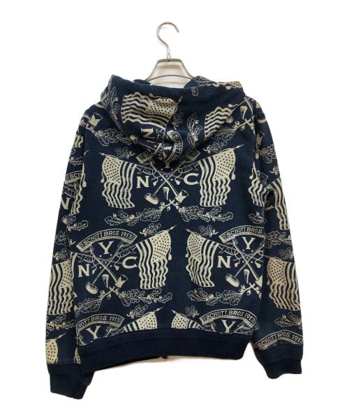 Schott（ショット）Schott (ショット) ZIP HOODED SWEAT/ジップﾌｰﾃﾞｯﾄスウェット ネイビー サイズ:Mの古着・服飾アイテム