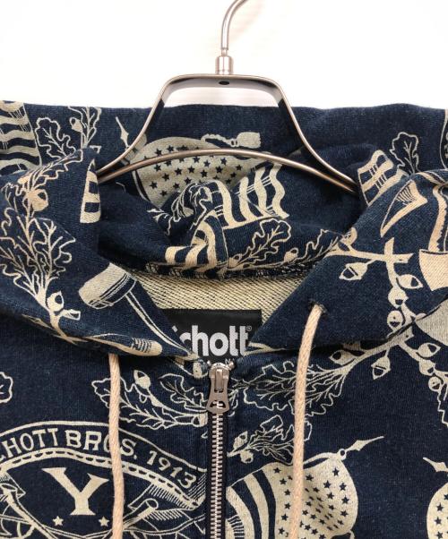 Schott（ショット）Schott (ショット) ZIP HOODED SWEAT/ジップﾌｰﾃﾞｯﾄスウェット ネイビー サイズ:Mの古着・服飾アイテム