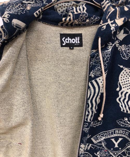 Schott（ショット）Schott (ショット) ZIP HOODED SWEAT/ジップﾌｰﾃﾞｯﾄスウェット ネイビー サイズ:Mの古着・服飾アイテム