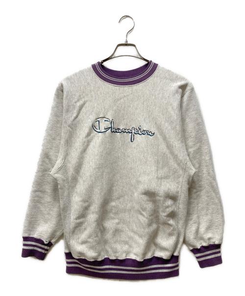 Champion（チャンピオン）Champion (チャンピオン) リバースウィーブスウェット グレー×パープル サイズ:Lの古着・服飾アイテム