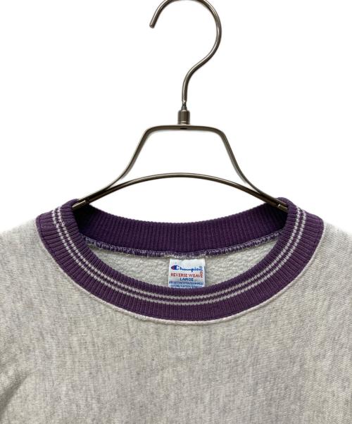Champion（チャンピオン）Champion (チャンピオン) リバースウィーブスウェット グレー×パープル サイズ:Lの古着・服飾アイテム