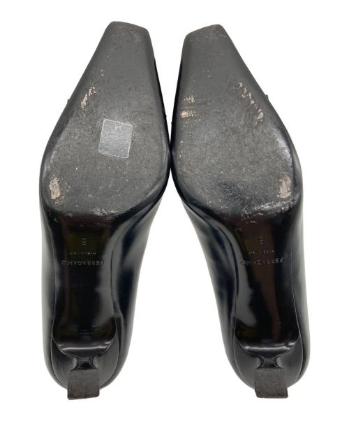 Salvatore Ferragamo（サルヴァトーレ フェラガモ）Salvatore Ferragamo (サルヴァトーレ フェラガモ) リボンパンプス ブラック サイズ:6の古着・服飾アイテム