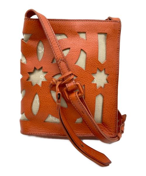 genten（ゲンテン）genten (ゲンテン) グランカットワーク ショルダーバッグ オレンジの古着・服飾アイテム