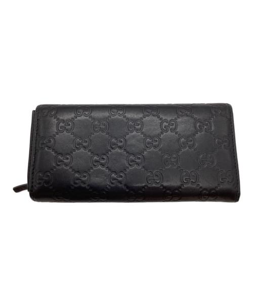 GUCCI（グッチ）GUCCI (グッチ) グッチシマ ラウンドジップウォレット ブラックの古着・服飾アイテム