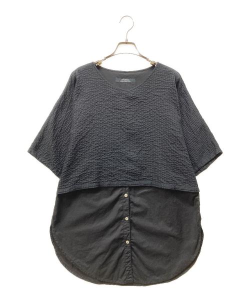 YACCO MARICARD（ヤッコマリカルド）YACCO MARICARD (ヤッコマリカルド) ピンタックレイヤードチュニック ブラック サイズ:2の古着・服飾アイテム