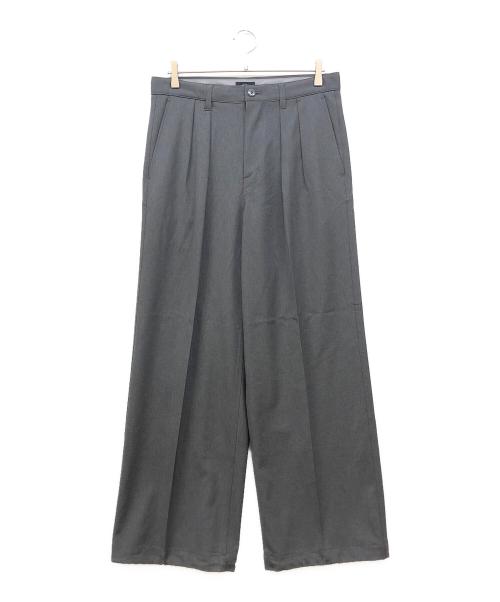 BEAMS（ビームス）BEAMS (ビームス) 2プリーツ ワイド スラックス グレー サイズ:Mの古着・服飾アイテム