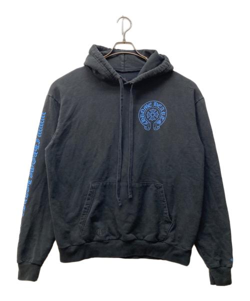 CHROME HEARTS（クロムハーツ）CHROME HEARTS (クロムハーツ) WWW.CHROMEHEARTS.COM HOODIE ブラック×ブルー サイズ:SIZE Mの古着・服飾アイテム