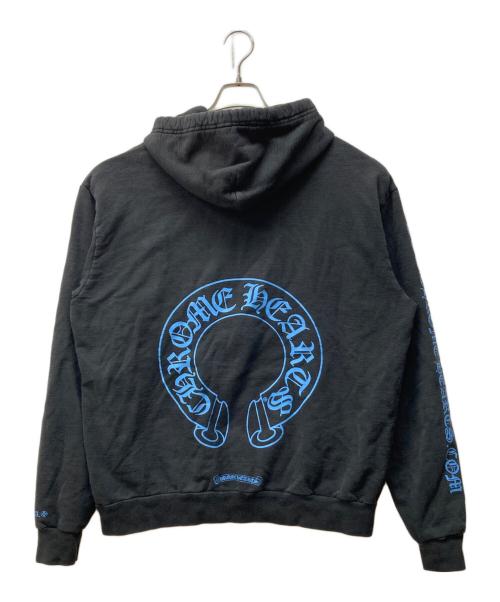 CHROME HEARTS（クロムハーツ）CHROME HEARTS (クロムハーツ) WWW.CHROMEHEARTS.COM HOODIE ブラック×ブルー サイズ:SIZE Mの古着・服飾アイテム