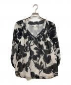 DIANE VON FURSTENBERGダイアンフォンファステンバーグ）の古着「シルクブラウス」｜ブラック×ホワイト