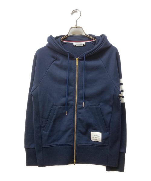Thom Browne（トムブラウン）Thom Browne (トムブラウン) クラシック ループバック 4BAR フルジップアップ フーディー ネイビー サイズ:3の古着・服飾アイテム