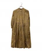 SOILソイル）の古着「バンドカラードレス」｜イエロー