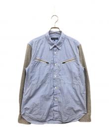 COMME des GARCONS HOMME（コムデギャルソン オム）の古着「異素材切替長袖シャツ」｜ブルー