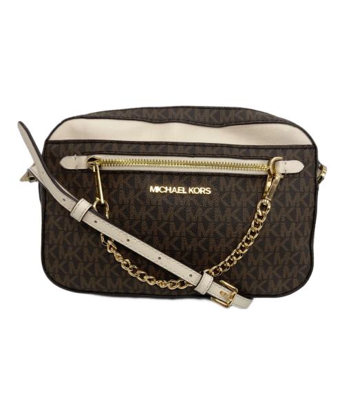 MICHAEL KORS（マイケル・コース）MICHAEL KORS (マイケル・コース) モノグラム ショルダーバッグ ブラウンの古着・服飾アイテム