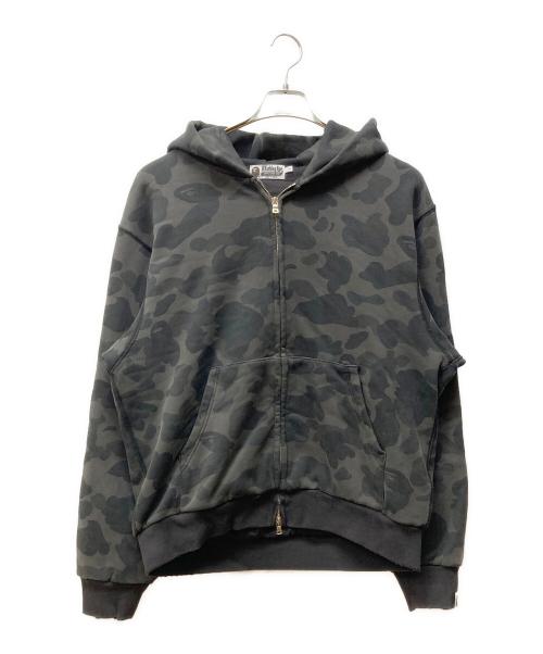 A BATHING APE（ア ベイシング エイプ）A BATHING APE (ア ベイシング エイプ) 1st Camo Heavy Wash Cropped Fit Zip Hoodie グレー サイズ:Lの古着・服飾アイテム
