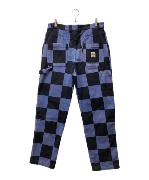 stussy（ステューシー）stussy (ステューシー) Big Ol' Check Work Pant パープル サイズ:SIZE 34の古着・服飾アイテム