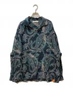 TIGHTBOOTH PRODUCTIONタイトブースプロダクション）の古着「PAISLEY L/S OPEN SHIRT」｜グリーン