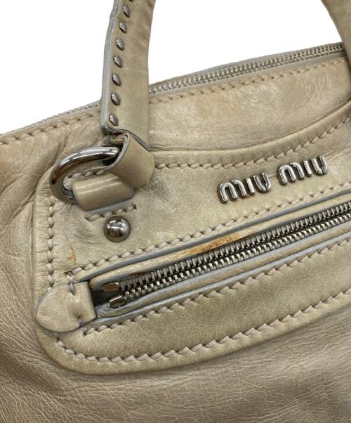 MIU MIU（ミュウミュウ）MIU MIU (ミュウミュウ) Archive Heart 2way Tote Bag ベージュの古着・服飾アイテム