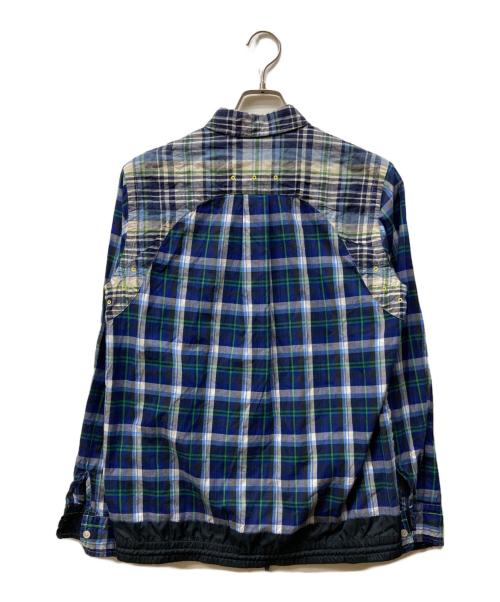 sacai（サカイ）sacai (サカイ) ナイロンコンビチェックシャツ ネイビー サイズ:1の古着・服飾アイテム
